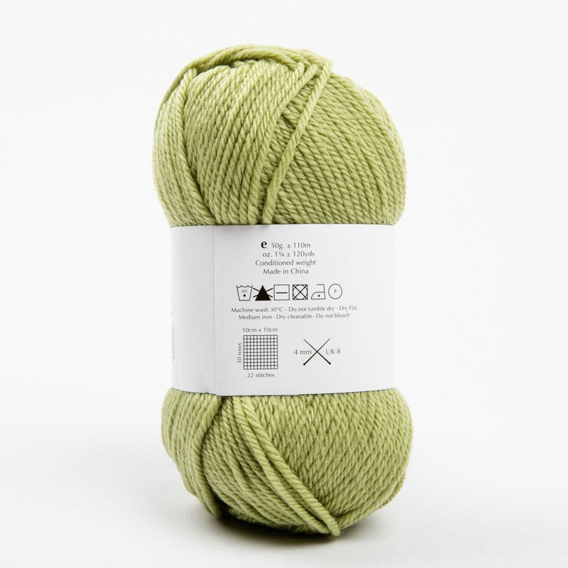 White Smoke Peppin 8 Ply 100% Australian Fine Merino Wool Superwash 50 Gram Ball - col: 829 Leaf Knitting and Crochet Yarn