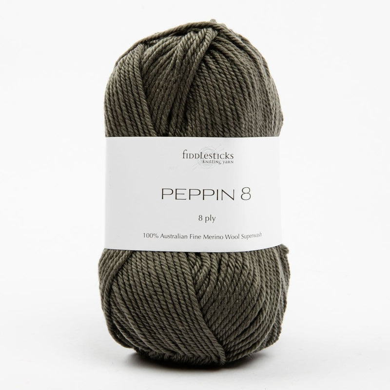 Dark Slate Gray Peppin 8 Ply 100% Australian Fine Merino Wool Superwash 50 Gram Ball - col: 836 Earth Knitting and Crochet Yarn
