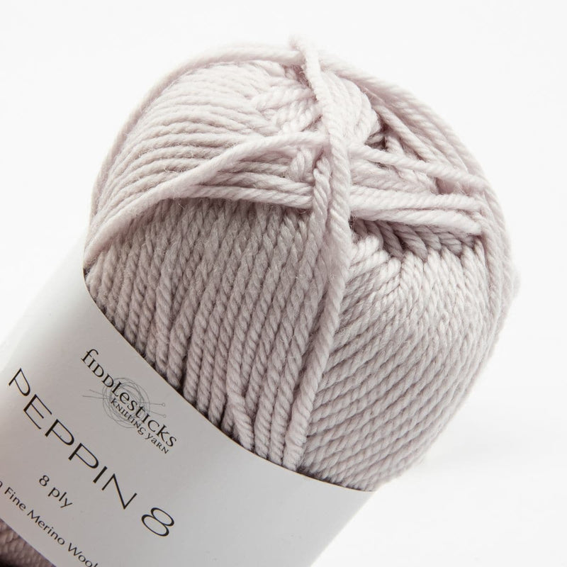 Light Gray Peppin 8 Ply 100% Australian Fine Merino Wool Superwash 50 Gram Ball - col: 837 Slate Knitting and Crochet Yarn