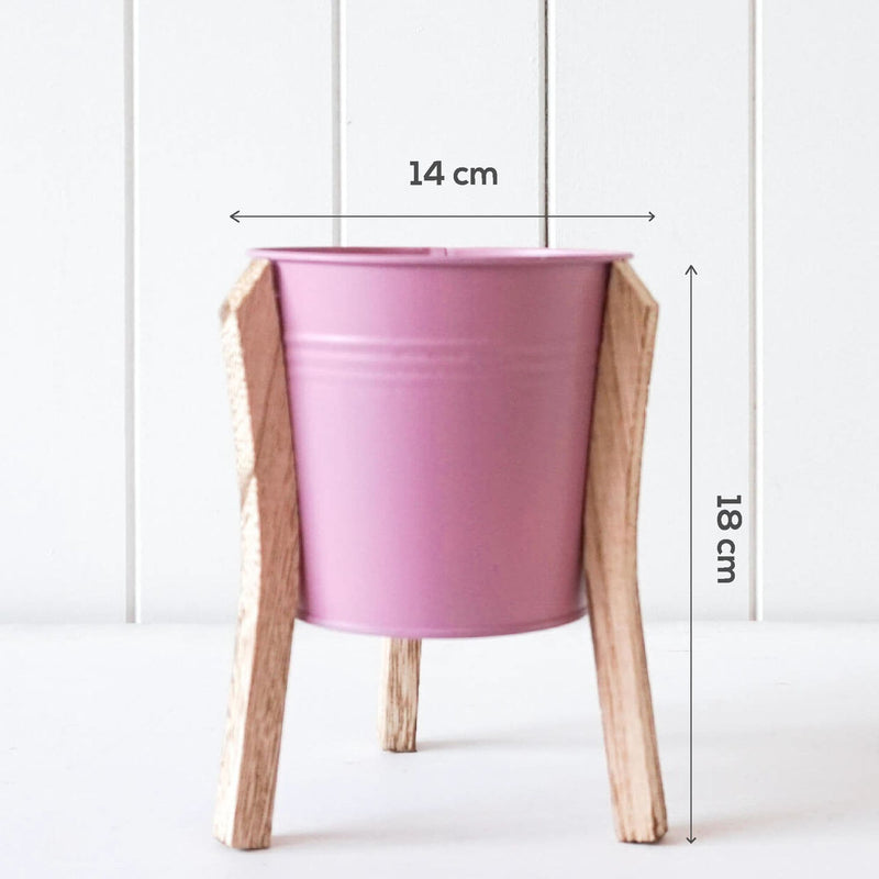 Rosy Brown Pot/Planter - Malik Large - Tin and Timber Blush - 14x18cm Planters