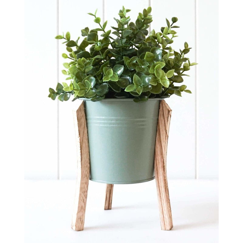 Dim Gray Pot/Planter - Malik Large - Tin and Timber Sage - 14x18cm Planters