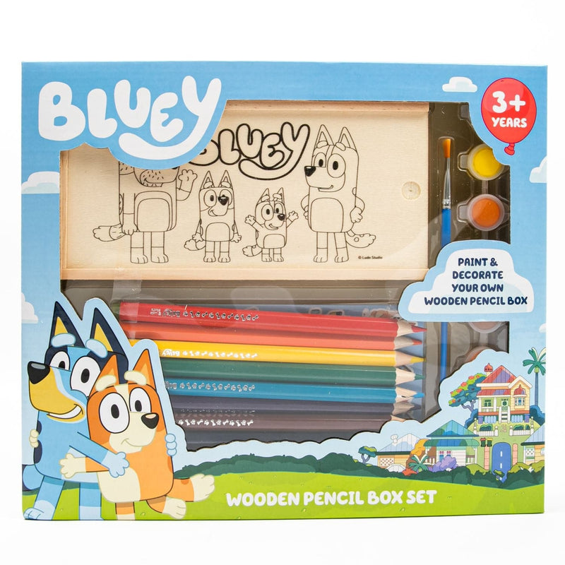 Bisque Bluey Wooden Pencil Box Set Kids Craft Kits