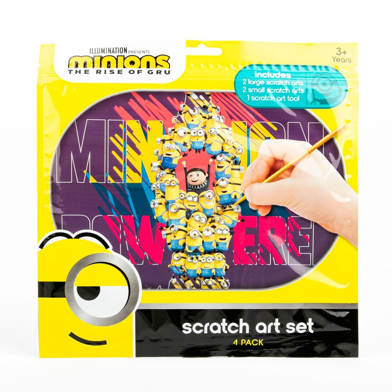 Yellow Minions 2 Scratch Art Set 4 Sheets Kids Craft Kits