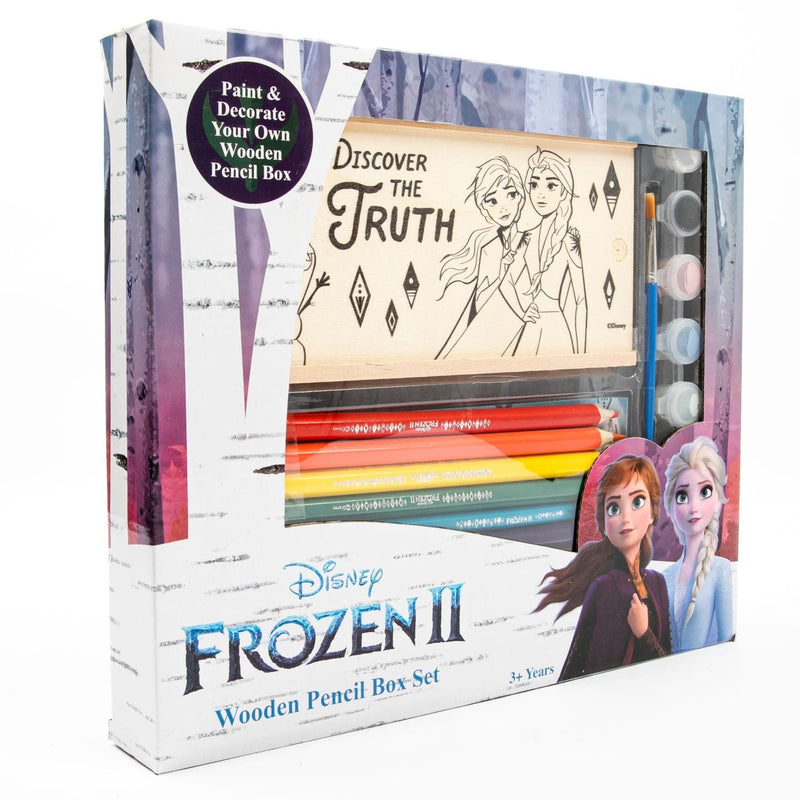 Chocolate Frozen 2 Paint Your Own Wooden Pencil Box Set Kids Craft Kits