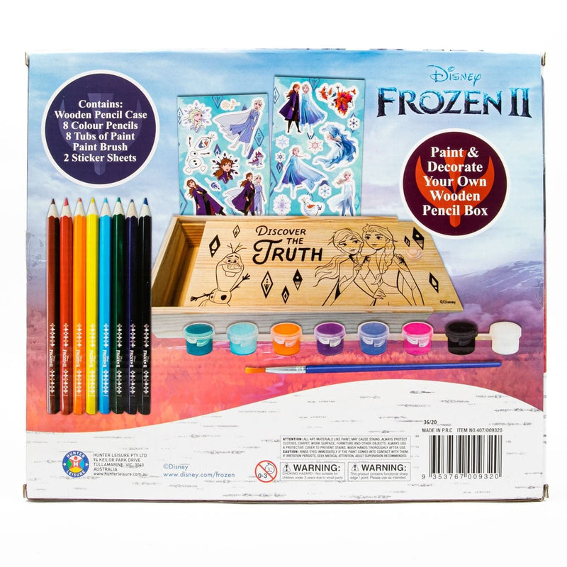 Tan Frozen 2 Paint Your Own Wooden Pencil Box Set Kids Craft Kits