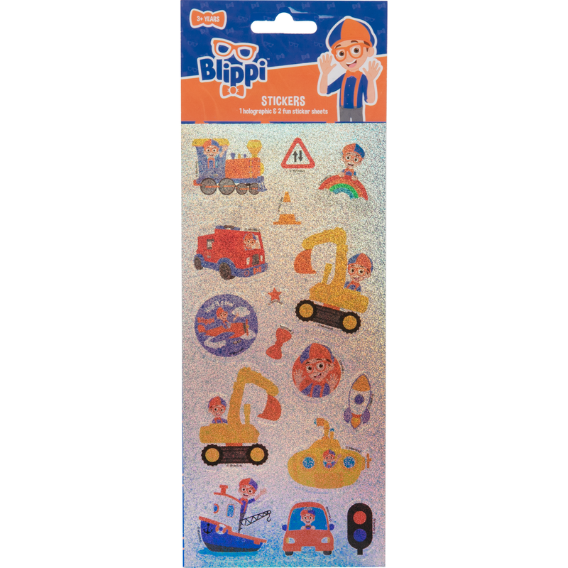 Dark Gray Blippi Stickers 3 Sheets - Holographic and Paper Paper Craft