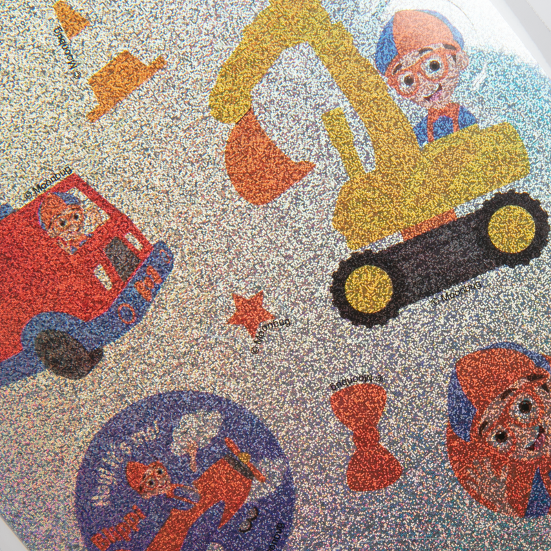 Rosy Brown Blippi Stickers 3 Sheets - Holographic and Paper Paper Craft