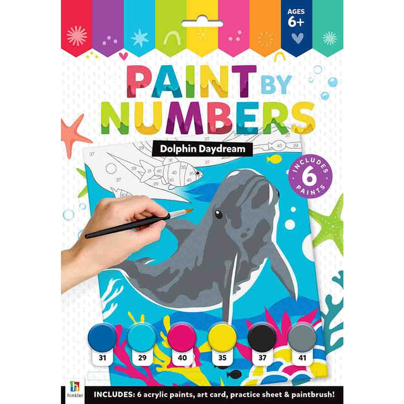 Dark Cyan Dolphin Daydream Paint by Numbers-210x300x15mm Kids Activities