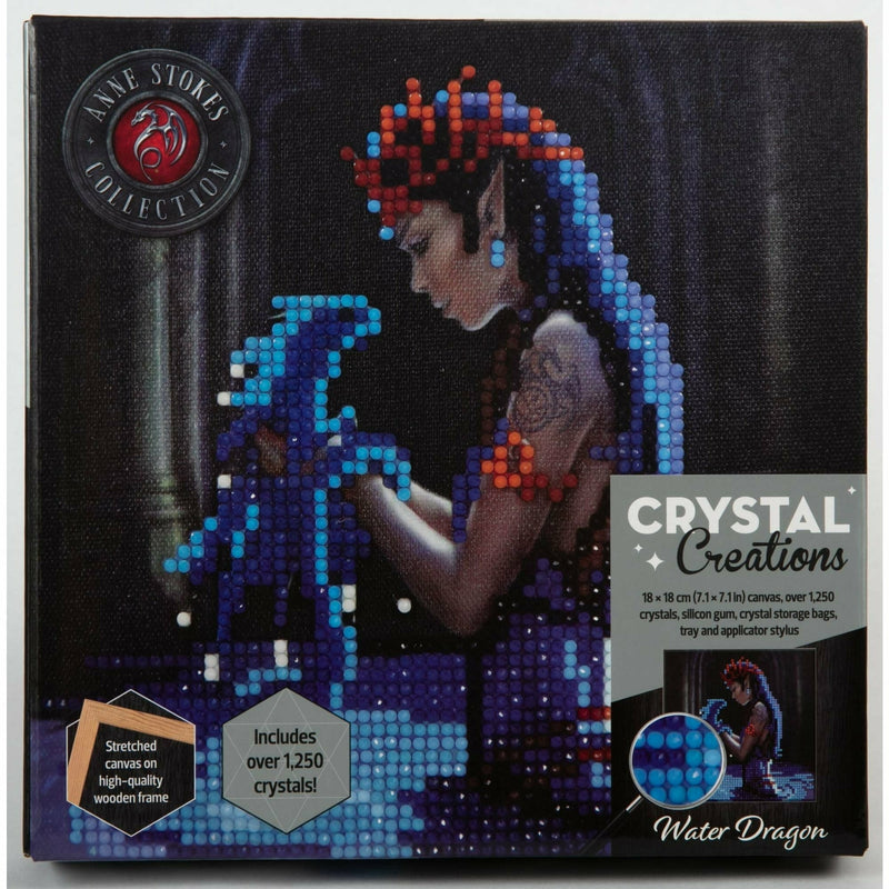 Black Crystal Creations Canvas Anne Stokes Water Dragon Crystal and Diamond Art