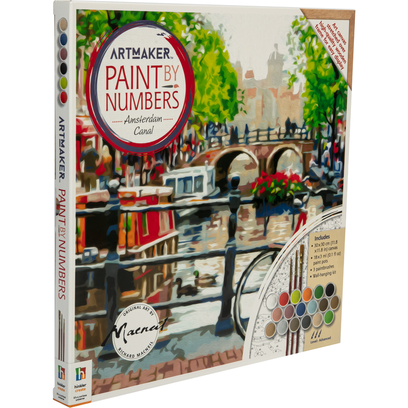 Gray Art Maker Paint by Numbers Canvas Amsterdam Canal Adult Craft Kit