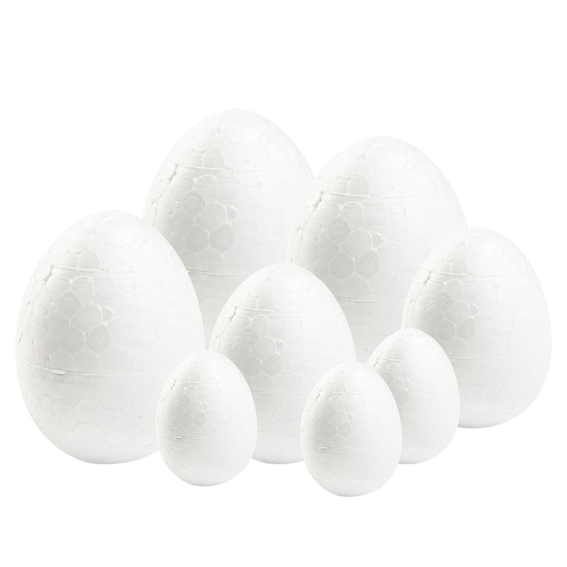 White Smoke Art Star Easter Decofoam Eggs Assorted Sizes 20pk Easter