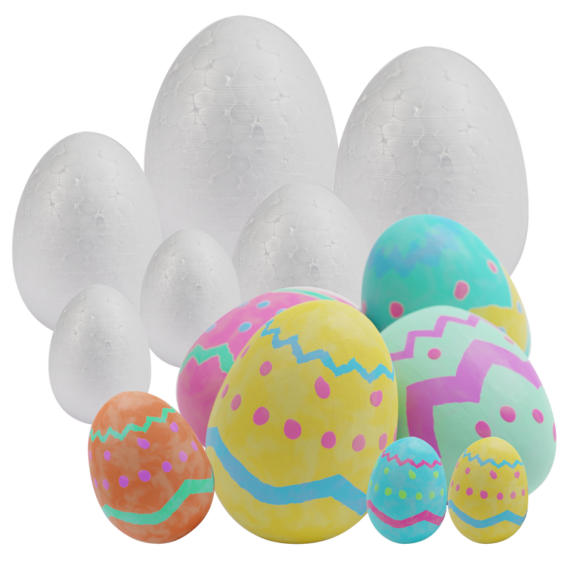 Light Gray Art Star Easter Decofoam Eggs Assorted Sizes 20pk Easter