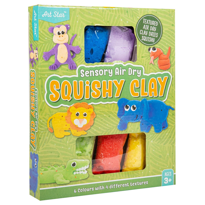 Dark Khaki Art Star Sensory Air Dry Squishy Clay Animals Kids Craft Kits