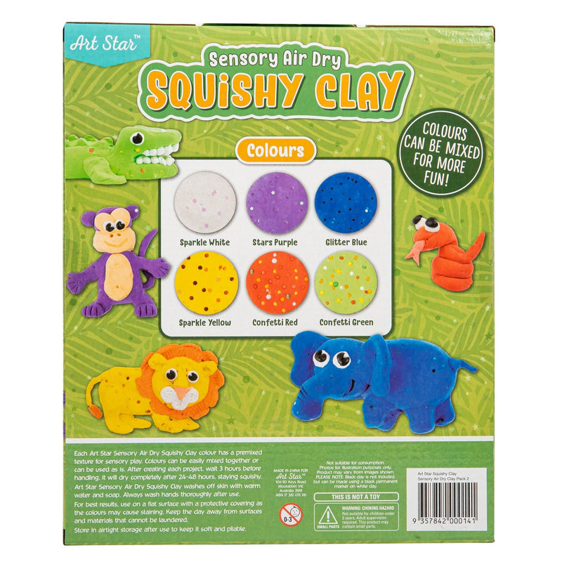 Dark Slate Blue Art Star Sensory Air Dry Squishy Clay Animals Kids Craft Kits