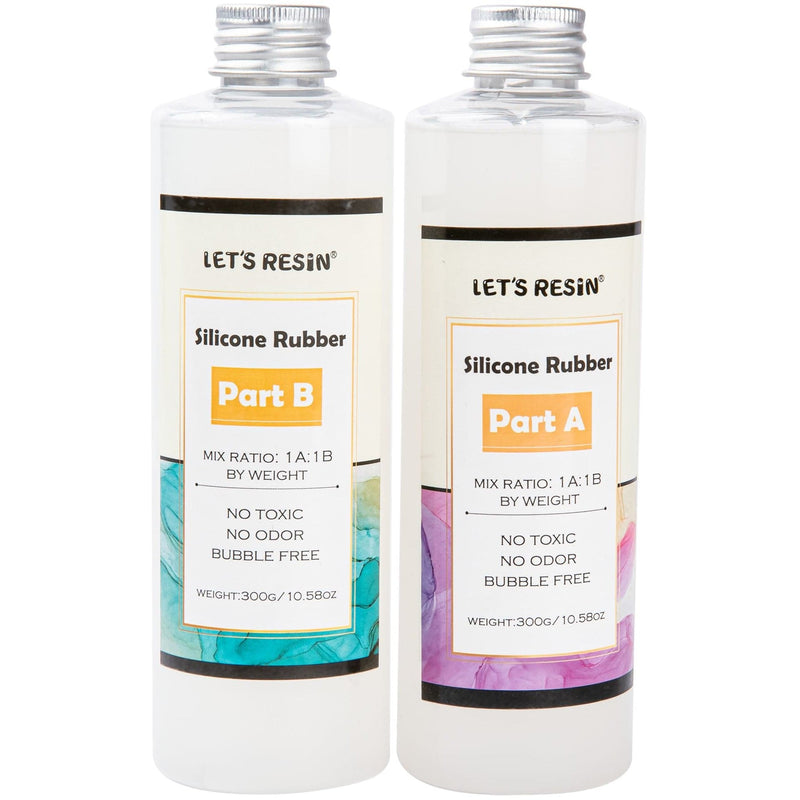 Beige Lets Resin Silicone Mold Making Kit Two Part Liquid 2 x 300g (600mL Total) Mould Making Supplies