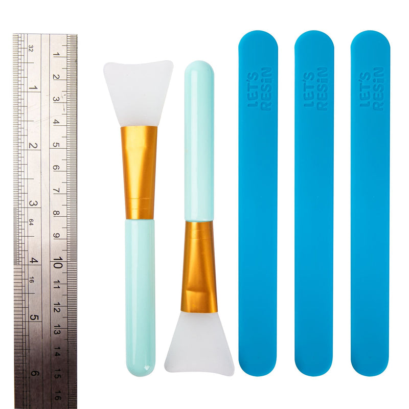 Dark Turquoise Lets Resin Silicone Mixing Stick Set 5pc Resin Accessories