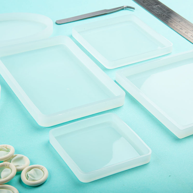 Pale Turquoise Lets Resin Coaster Molds 7pc Moulds