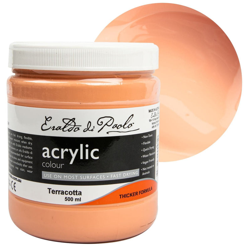 Tan Eraldo Di Paolo Acrylic Paint Terracotta 500ml Acrylic Paints