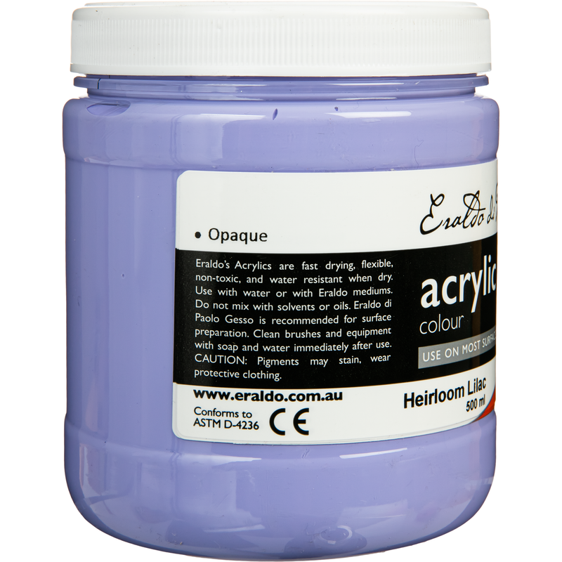 Dark Gray Eraldo Di Paolo Acrylic Paint Heirloom Lilac 500ml Acrylic Paints