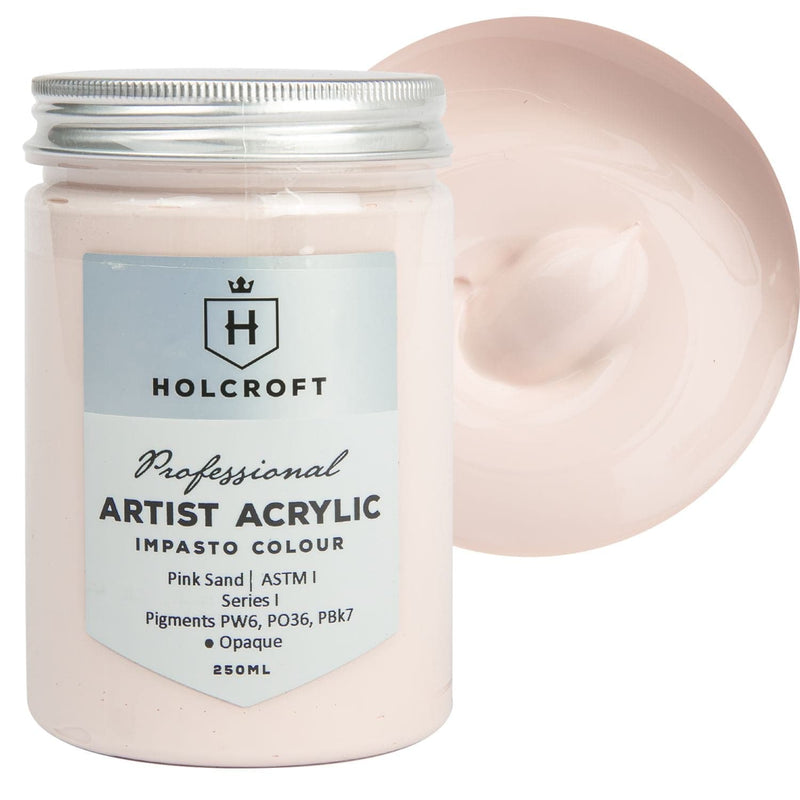 Light Gray Holcroft Professional Acrylic Impasto Paint Pink Sand 250ml Acrylic Paints