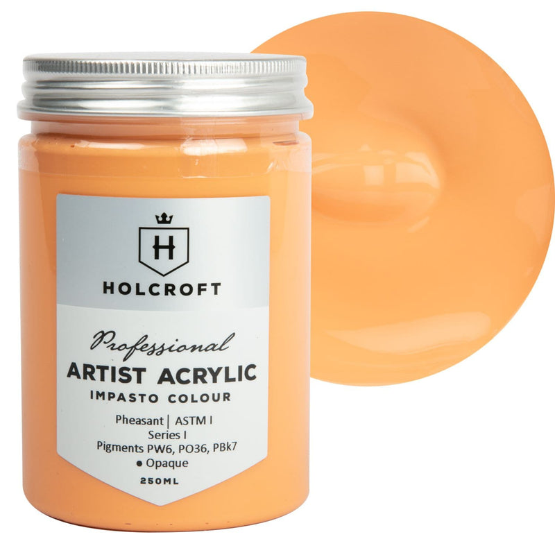 Sandy Brown Holcroft Professional Acrylic Impasto Paint Pheasant 250ml Acrylic Paints