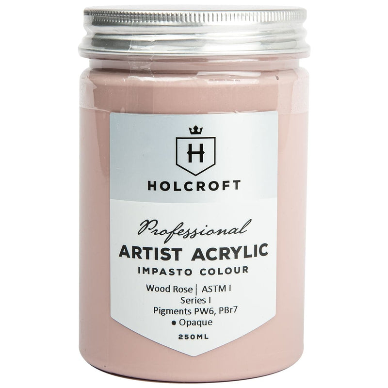 Light Gray Holcroft Professional Acrylic Impasto Paint Wood Rose 250ml Acrylic Paints