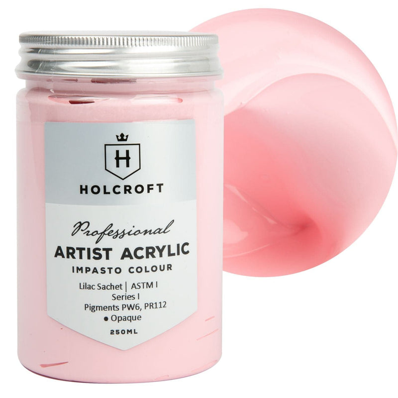 Light Gray Holcroft Professional Acrylic Impasto Paint Lilac Sachet 250ml Acrylic Paints