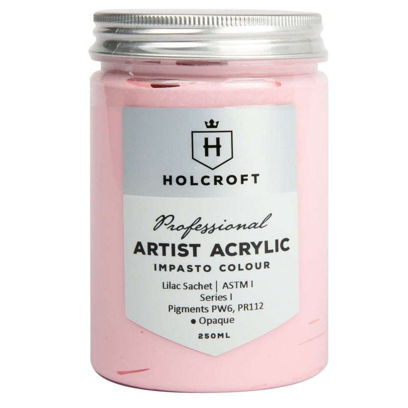Light Gray Holcroft Professional Acrylic Impasto Paint Lilac Sachet 250ml Acrylic Paints