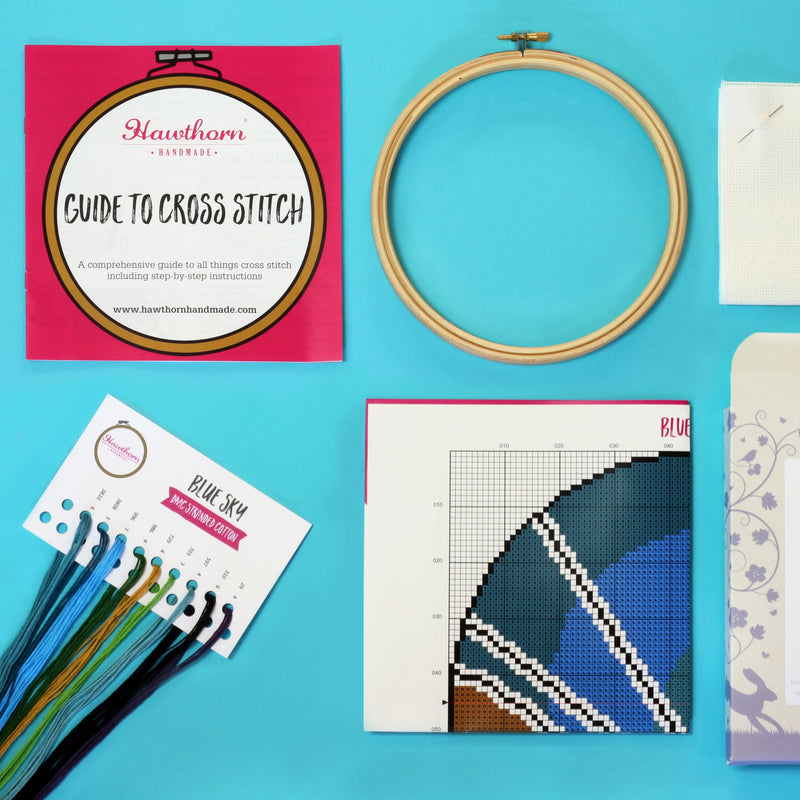 Medium Turquoise Hawthorn Handmade Blue Sky Cross Stitch Kit Needlework Kits