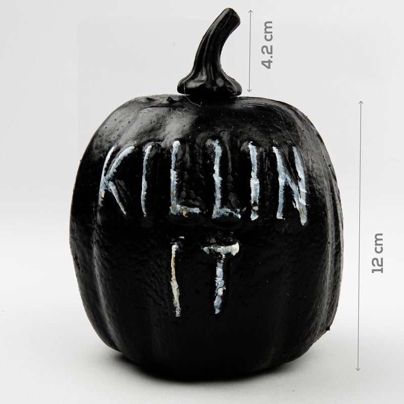 Black Killin It Decorative Black Pumpkin 150x125x125mm Halloween