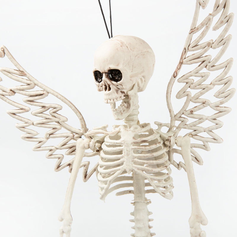 Gray Halloween Hanging Skeleton with Angel Wings 43cm Halloween