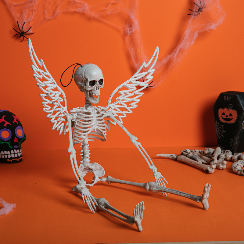 Chocolate Halloween Hanging Skeleton with Angel Wings 43cm Halloween