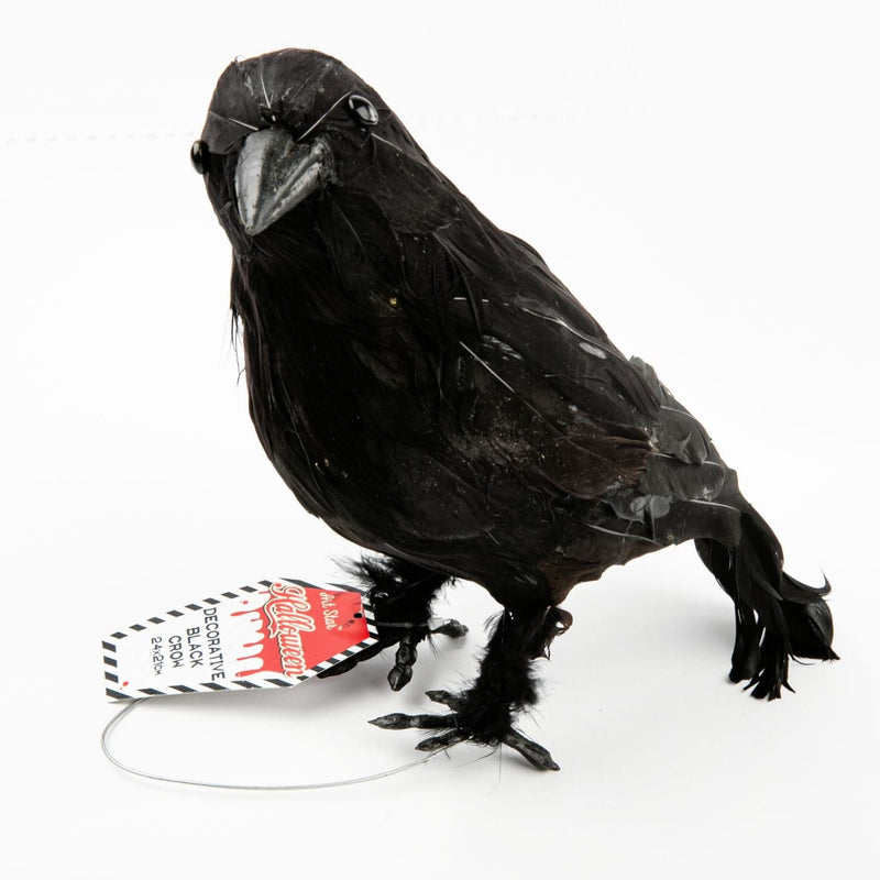 Black Halloween Decorative Black Crow 24x21cm Halloween