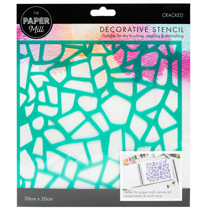 Light Gray The Paper Mill Decorative Stencil 20 x 20cm Cracked Quilting and Sewing Tools and Accessories