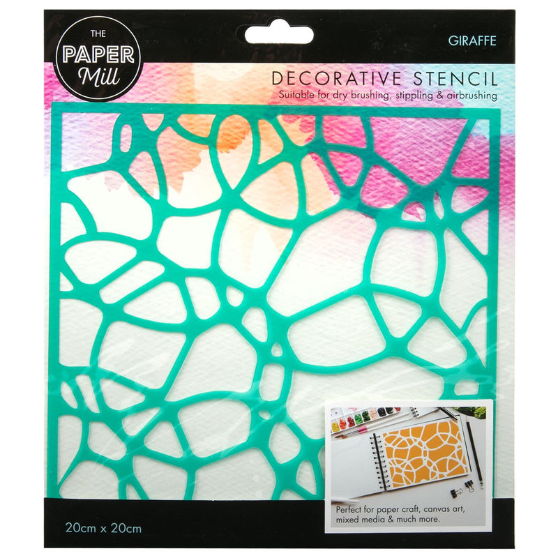 Light Gray The Paper Mill Decorative Stencil 20 x 20cm Giraffe Quilting and Sewing Tools and Accessories