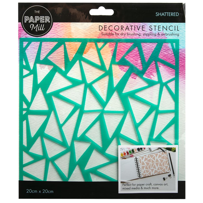 Sea Green The Paper Mill Decorative Stencil 20 x 20cm Shattered Quilting and Sewing Tools and Accessories