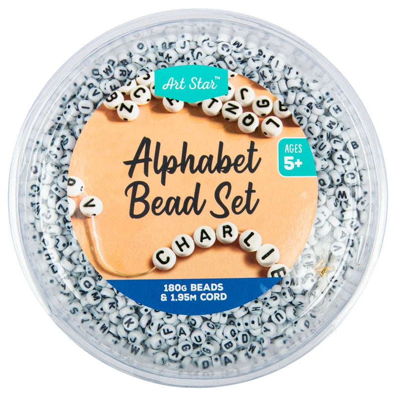 Light Gray Art Star Alphabet Beads 180g Beads