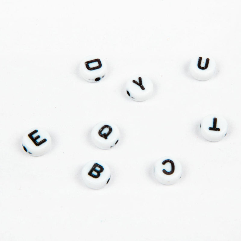 White Smoke Art Star Alphabet Beads 180g Beads