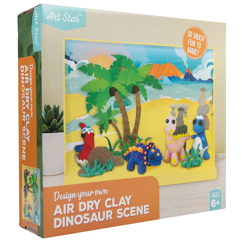 Gray Art Star Design Your Own Air Dry Clay Dinosaurs Scene Kids Craft Kits