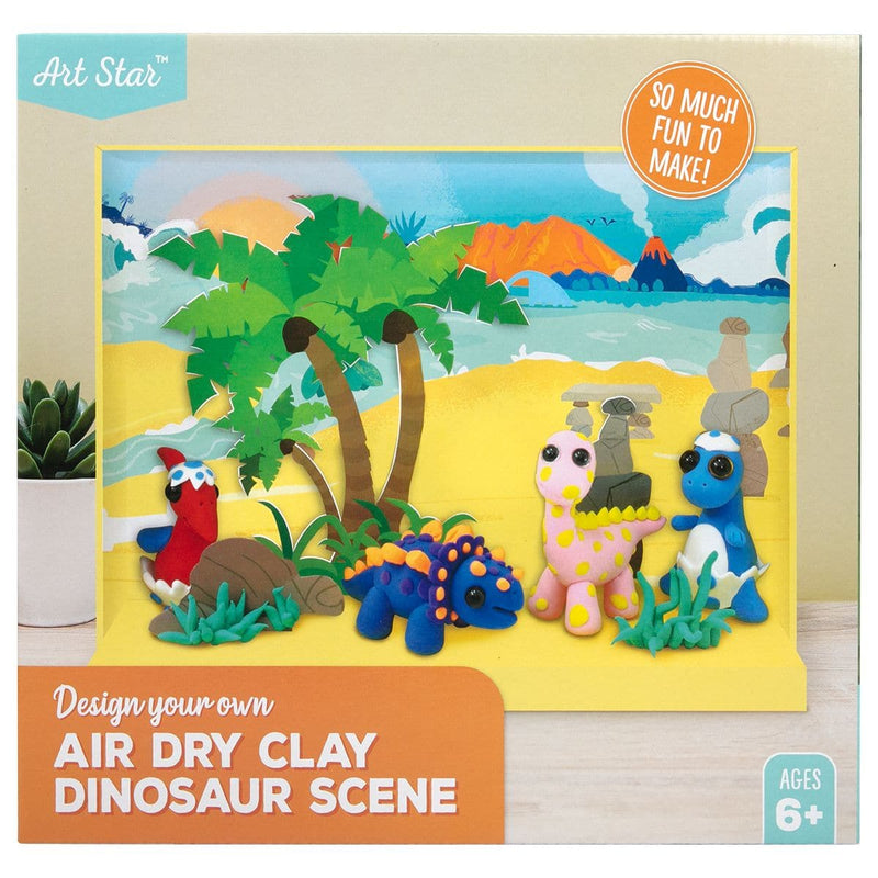 Light Gray Art Star Design Your Own Air Dry Clay Dinosaurs Scene Kids Craft Kits