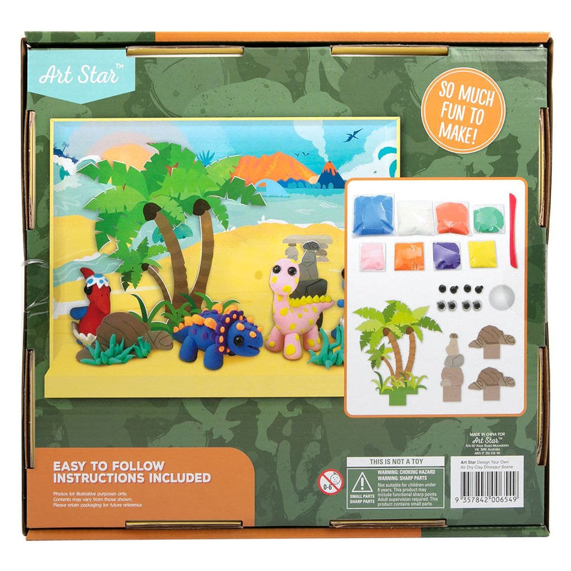 Dim Gray Art Star Design Your Own Air Dry Clay Dinosaurs Scene Kids Craft Kits