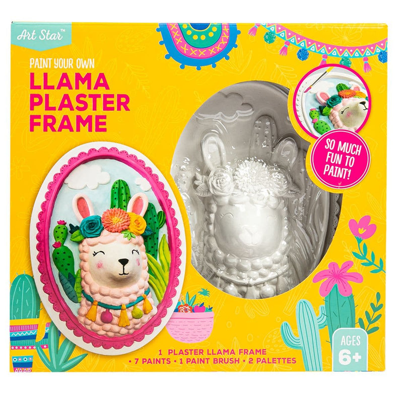 Sea Green Art Star Paint Your Own Plaster Framed Llama Kids Craft Kits