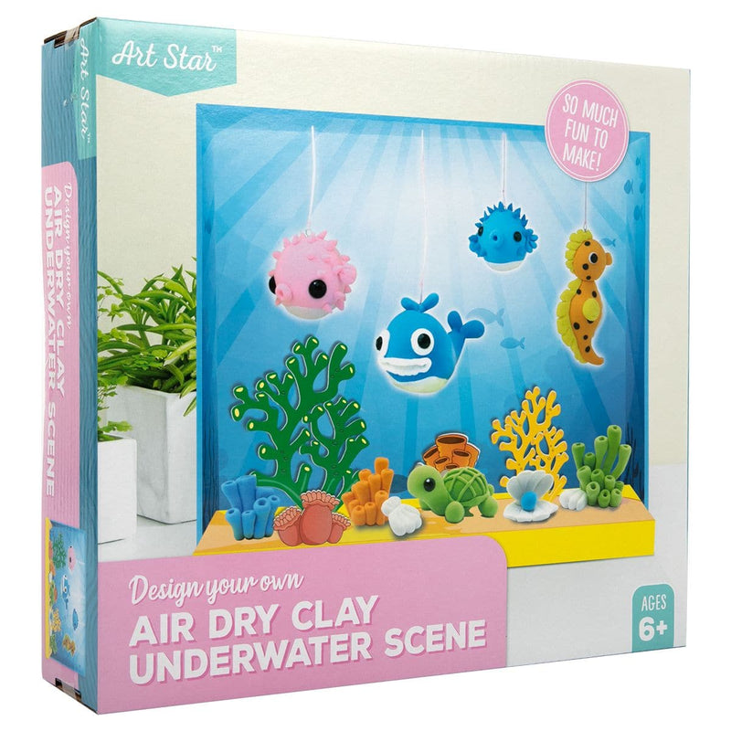 Steel Blue Art Star Design Your Own Air Dry Clay Underwater Scene Kids Craft Kits