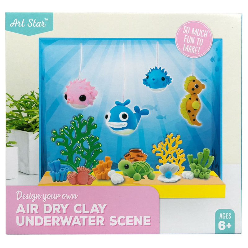 Dark Cyan Art Star Design Your Own Air Dry Clay Underwater Scene Kids Craft Kits