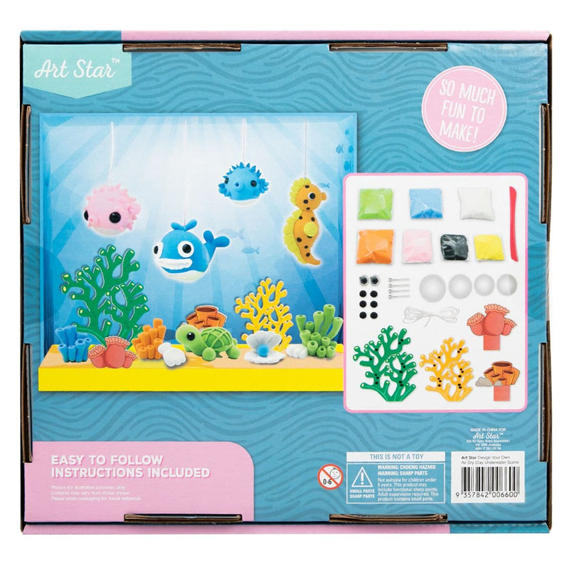 Light Gray Art Star Design Your Own Air Dry Clay Underwater Scene Kids Craft Kits