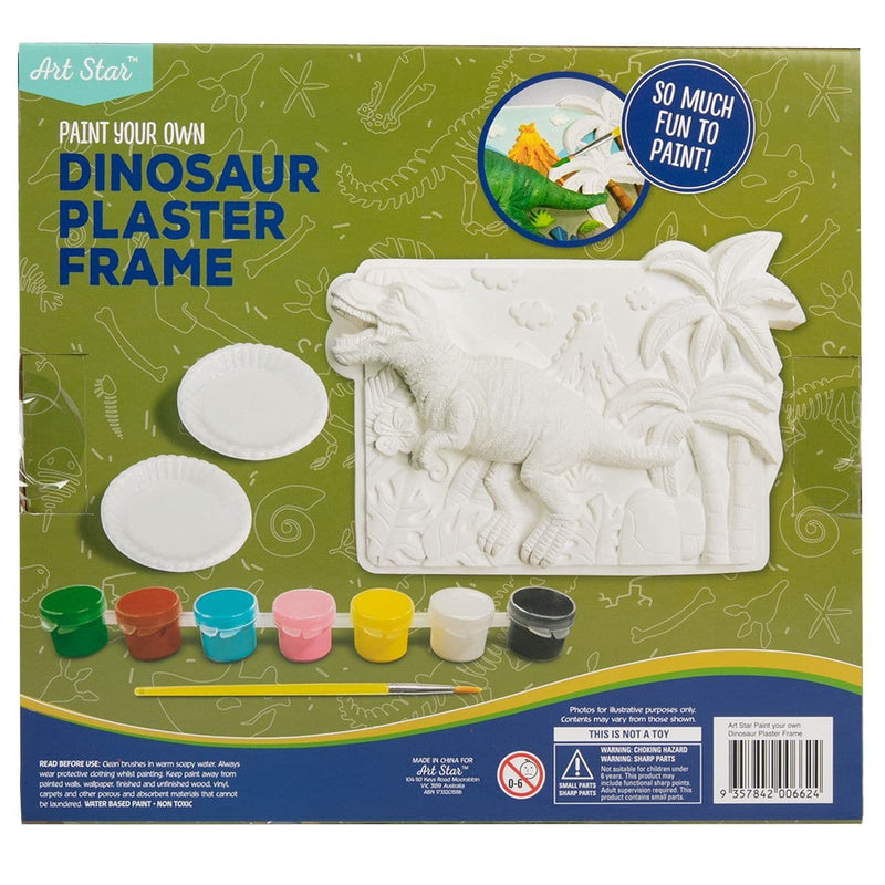 Olive Drab Art Star Paint Your Own Plaster Framed Dinosaur Kids Craft Kits