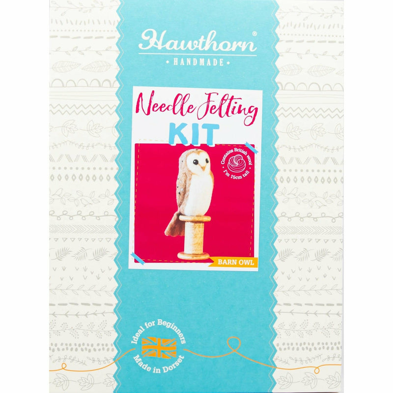 Medium Violet Red Hawthorn Handmade Barn Owl Needle Felting Kit - With Foam Needle Felting Kits