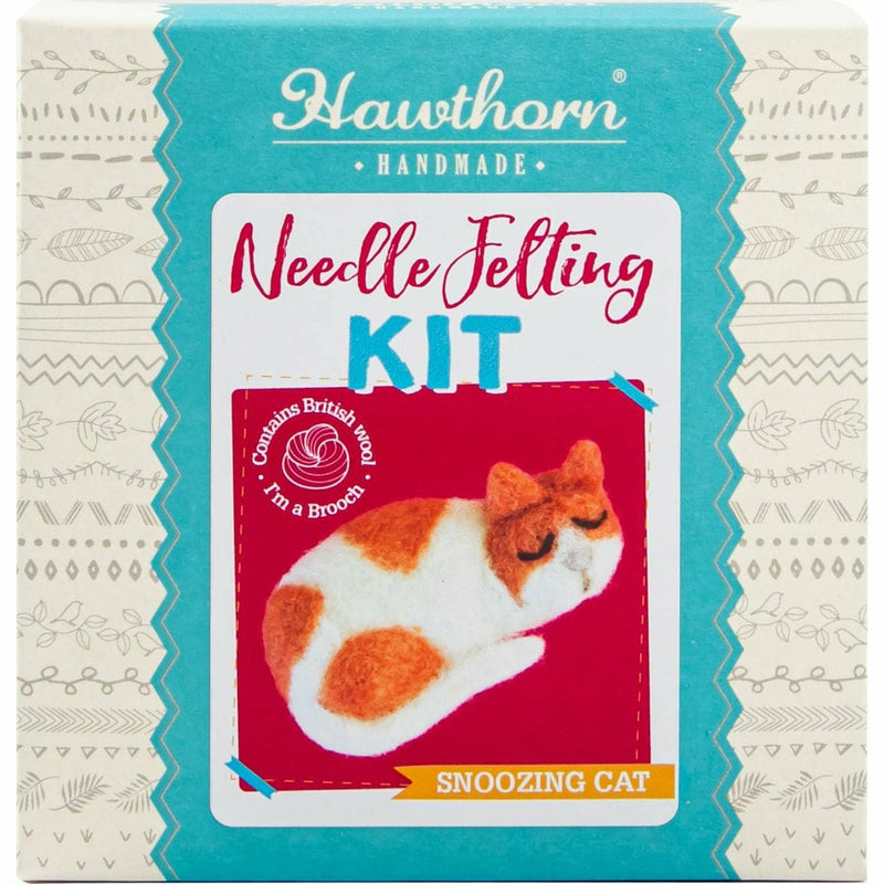 Firebrick Hawthorn Handmade Cat Brooch Needle Felting Kit Needle Felting Kits