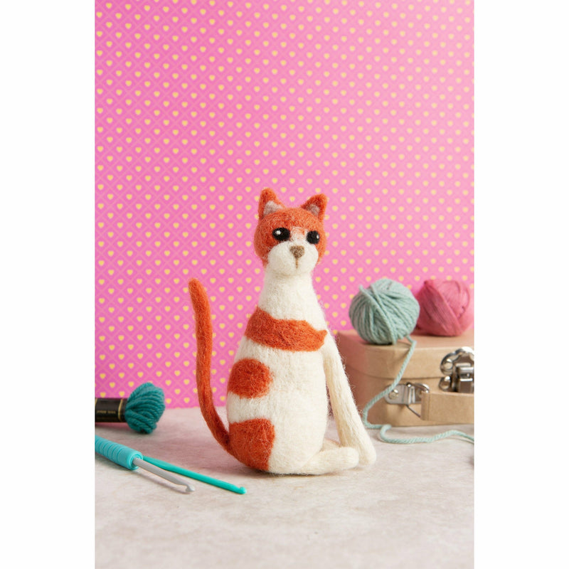 Light Pink Hawthorn Handmade Cat Needle Felting Kit - With Foam Needle Felting Kits
