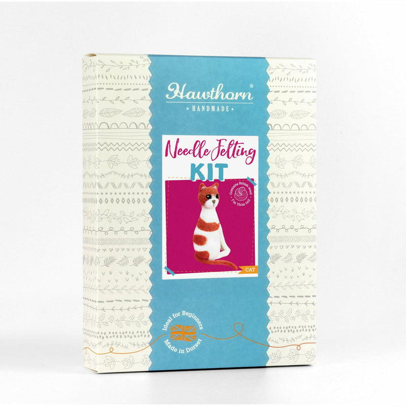 Maroon Hawthorn Handmade Cat Needle Felting Kit - With Foam Needle Felting Kits